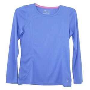 Xersion Long Sleeve Thermal Layering Shirt Small Blue Women Winter Top